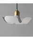 Poppy 18 inch Pendant White/Satin Brass