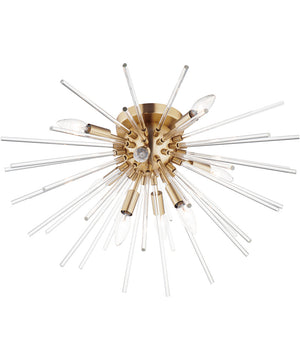 Polaris 8-Light Flush Mount Satin Brass