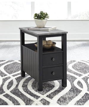 24"H Ezmonei Chair Side End Table Black/Gray