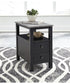 24"H Ezmonei Chair Side End Table Black/Gray