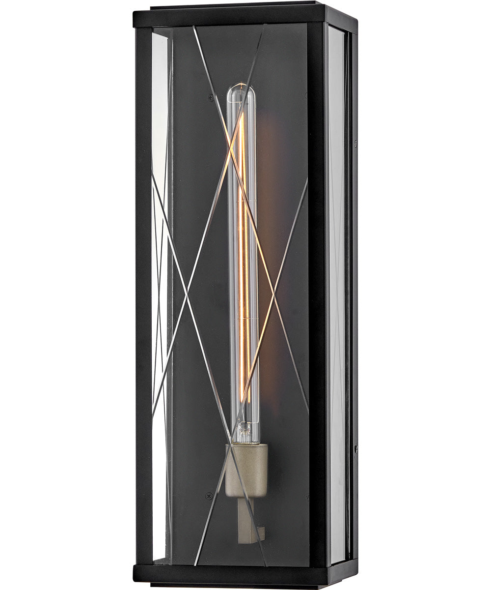 Monte 1-Light Large Wall Mount Lantern in Black