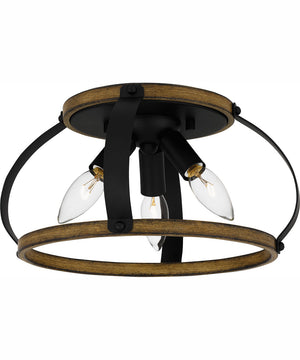 Quoizel Flush Mount Medium 3-light Flush Mount Matte Black