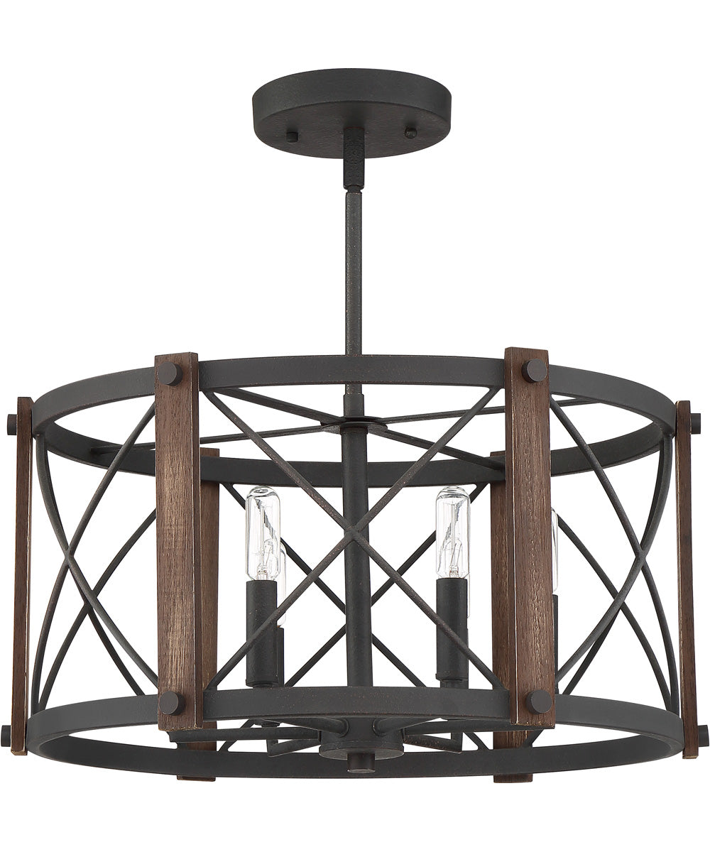 Baron 6-light Semi Flush Mount Marcado Black