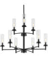 Kellwyn 9-Light Clear Glass Transitional Style Chandelier Light Matte Black