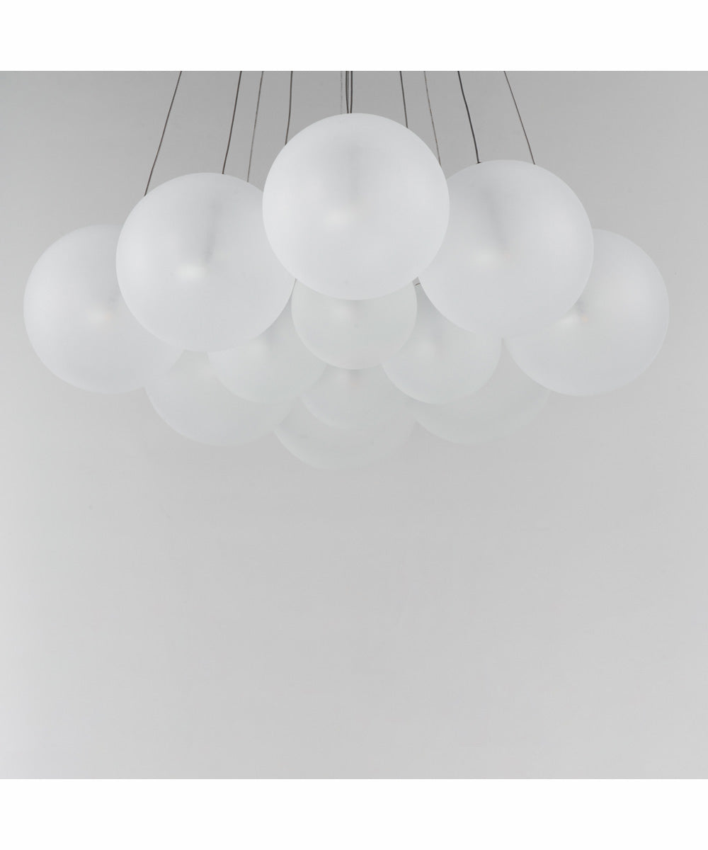 Burst 12-Light LED Pendant - Frost Satin Nickel