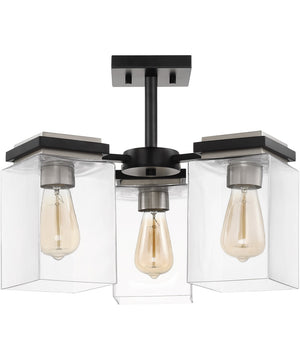 Crossroads 3-Light Close-to-Ceiling Matte Black