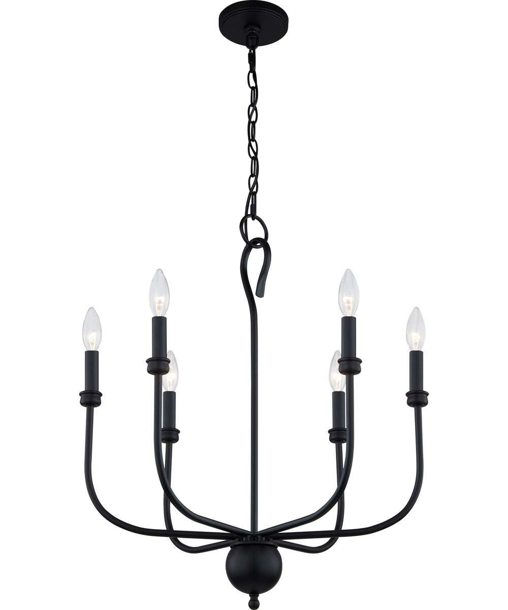 Blanche 6-light Chandelier Matte Black