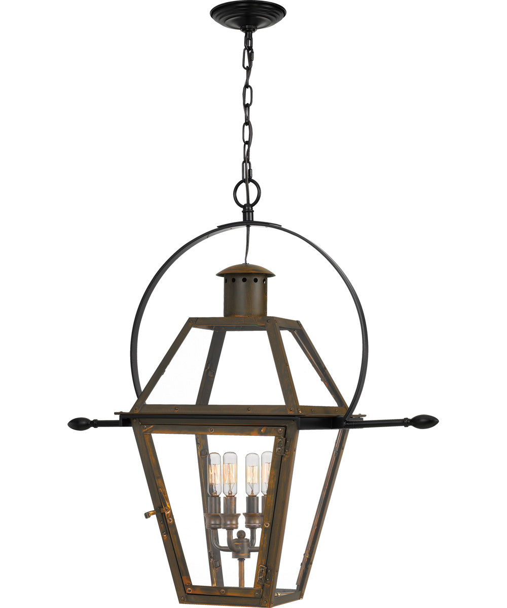 Rue De Royal Extra Large 4-light Outdoor Pendant Light Industrial Bronze