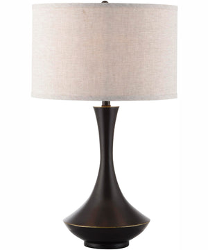 Elisio 1-Light Table Lamp D.Brz/Light Beige Linen Shade
