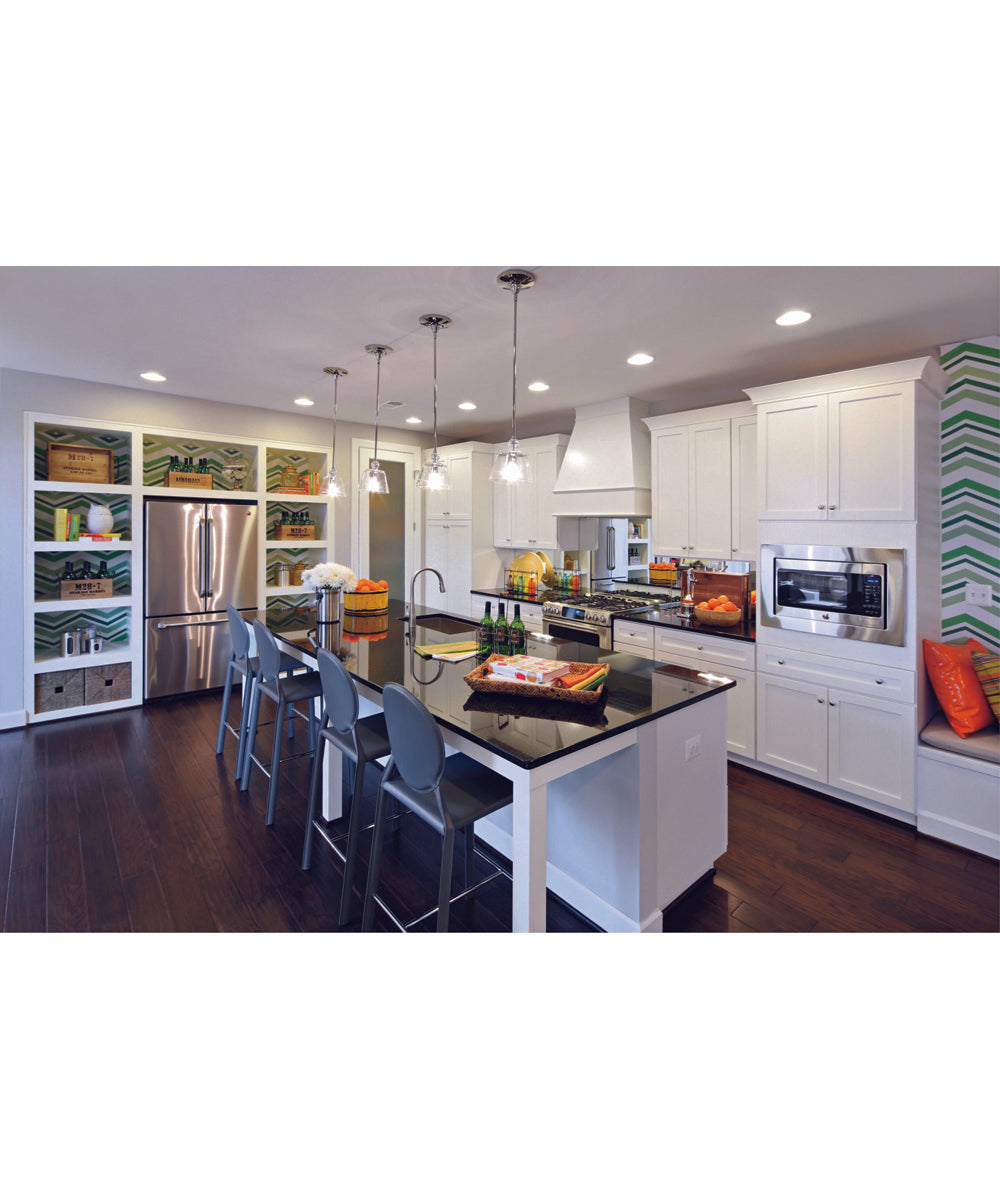 Clear Glass 1-Light Coastal Mini-Pendant Light Polished Nickel