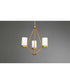 Elevate 3-Light Etched White Glass Mid-Century Modern Chandelier Light Brushed Bronze