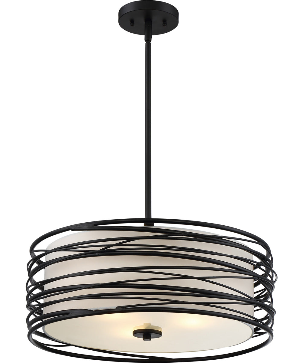 Spiral 3-light Pendant Mystic Black