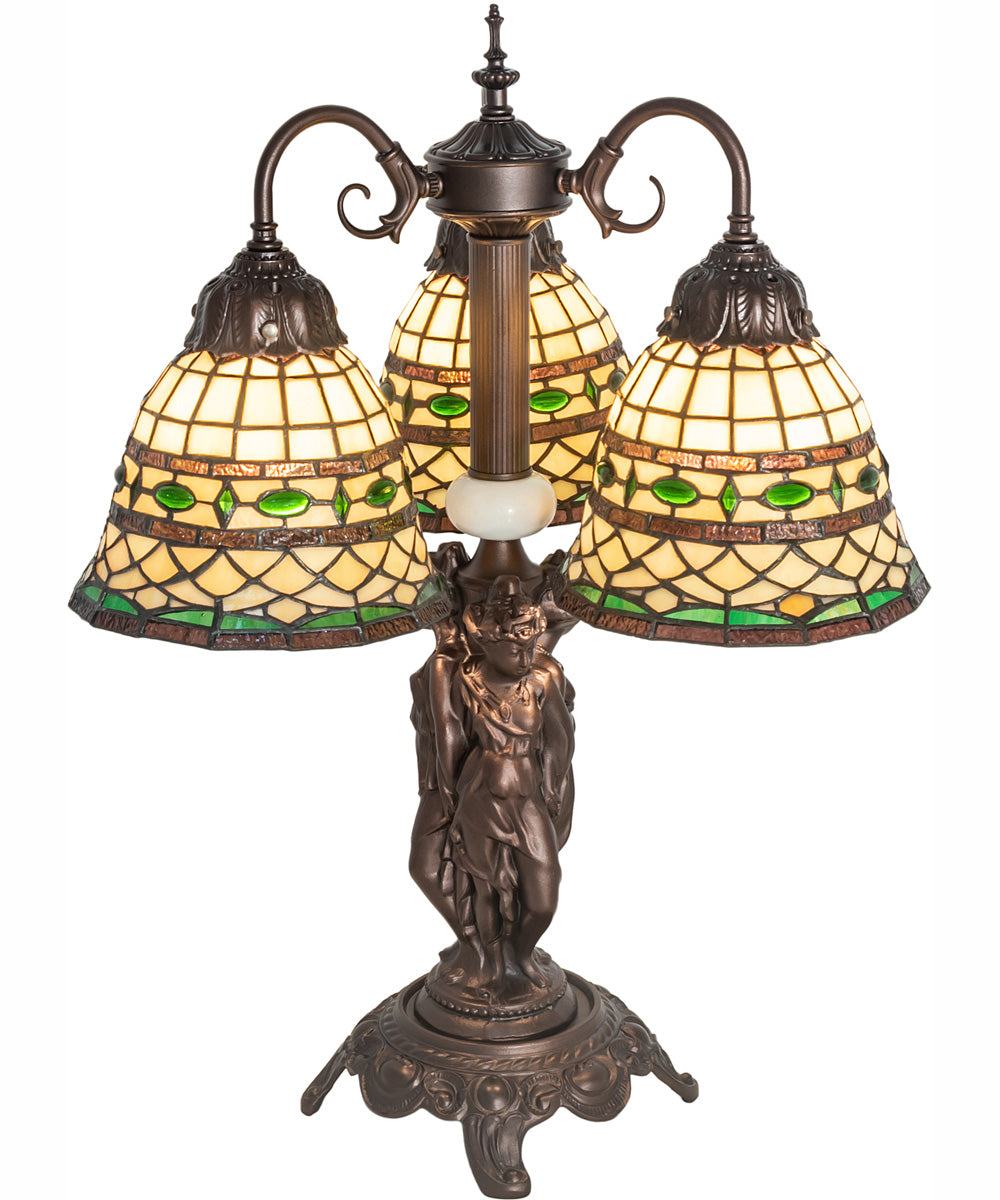 23" High Tiffany Roman 3 Light Table Lamp