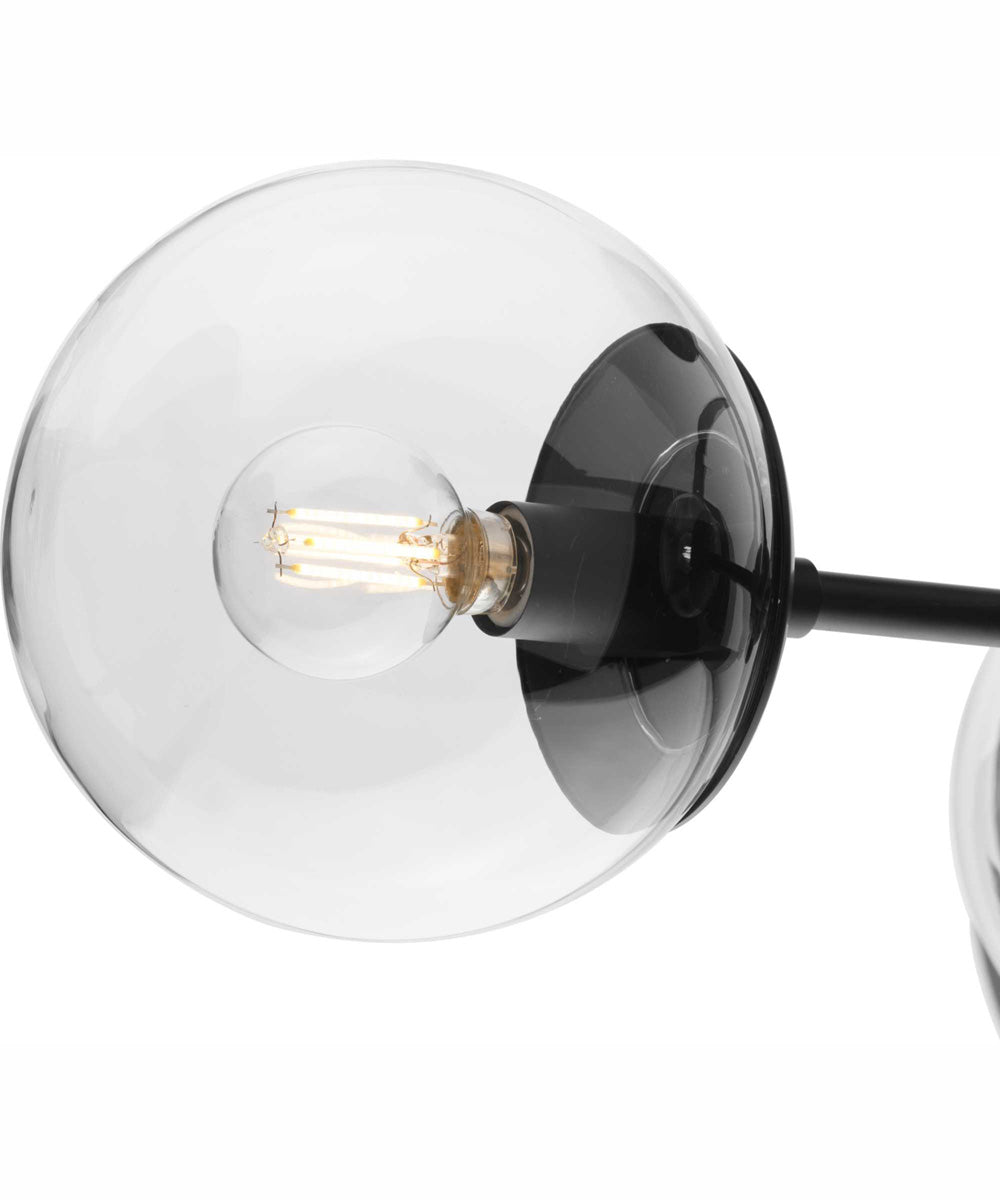 Atwell 3-Light Mid-Century Modern Semi-Flush Mount Matte Black