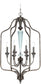 21"W Boulevard 6-Light Foyer Light Mocha Bronze/Silver Accents
