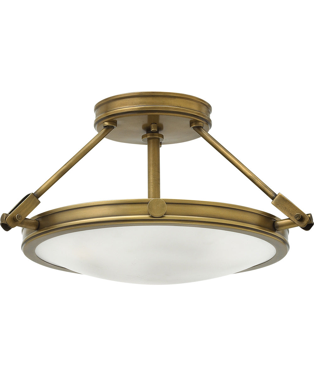 Collier LED-Light Small LED Semi-Flush Mount in Heritage Brass