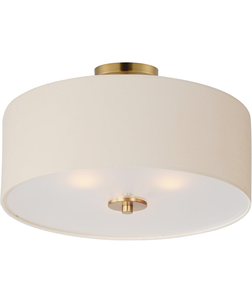 Bongo 3-Light Pendant / Semi-Flush Mount Natural Aged Brass