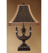 30"H Alhambra  2-Arm Tiffany Table Lamp