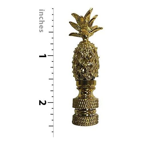 2.5" Royal Designs Vintage Pineapple Lamp Finial for Lamp Shade- Polished Brass Set of 2
