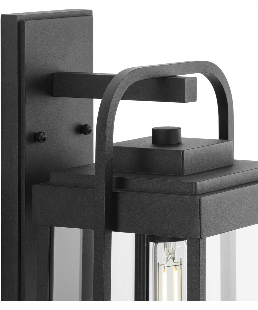 Walcott 1-Light Modern Farmhouse Outdoor Large Wall Lantern Textured Black