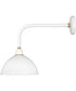 1-Light Medium Straight Arm Outdoor Barn Light in Gloss White