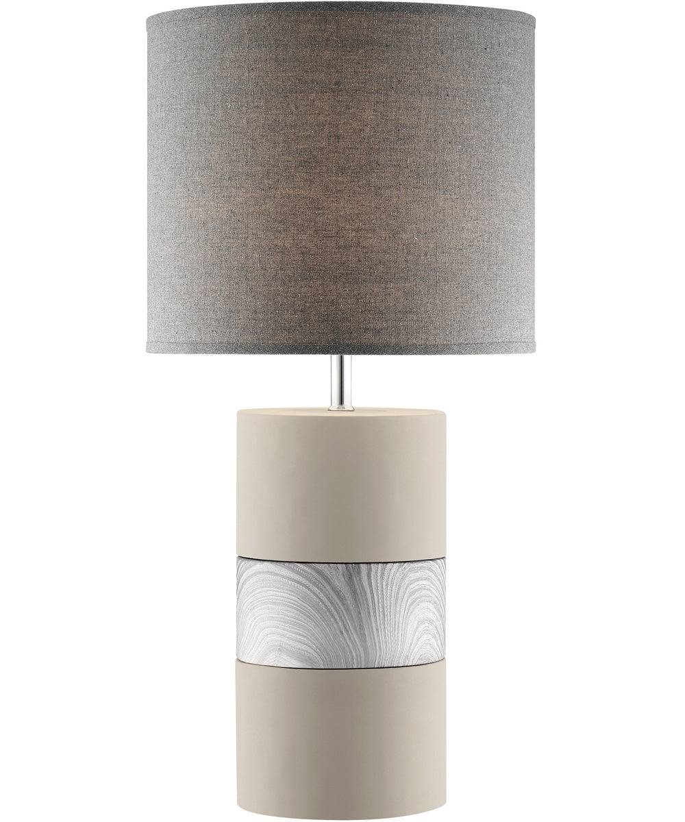 Tiago 1-Light Table Lamp Grey Ceramichrome/ Grey Fabric Shade
