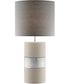 Tiago 1-Light Table Lamp Grey Ceramichrome/ Grey Fabric Shade