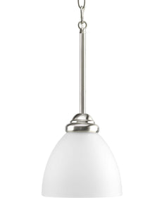 Heart 1-Light Etched Glass Traditional Mini-Pendant Light Brushed Nickel