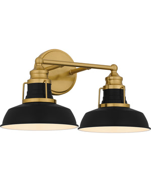 Huxley Medium 2-light Bath Light Aged Brass