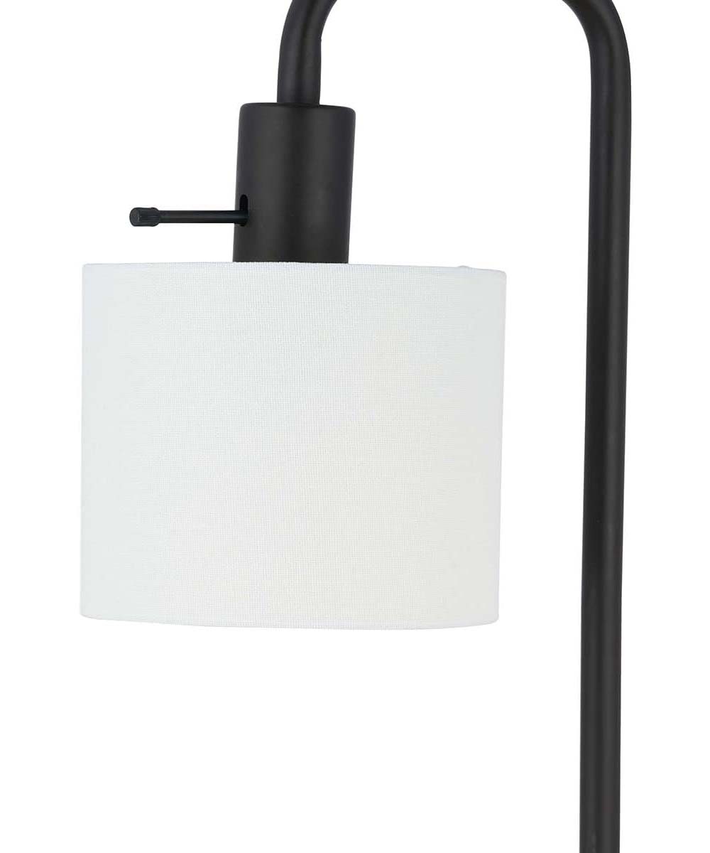 Catalina 19"H 1-Light Down Bridge Oil Rubbed Bronze Finish Table Lamp with White Linen Drum Shade