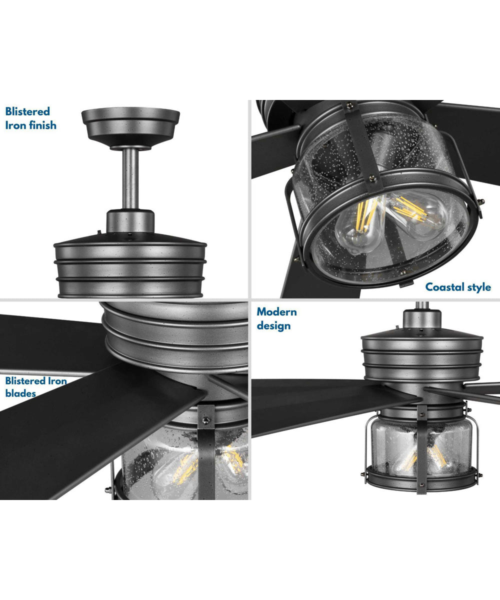 Midvale 5-Blade 56" Indoor/Outdoor Coastal Ceiling Fan Blistered Iron