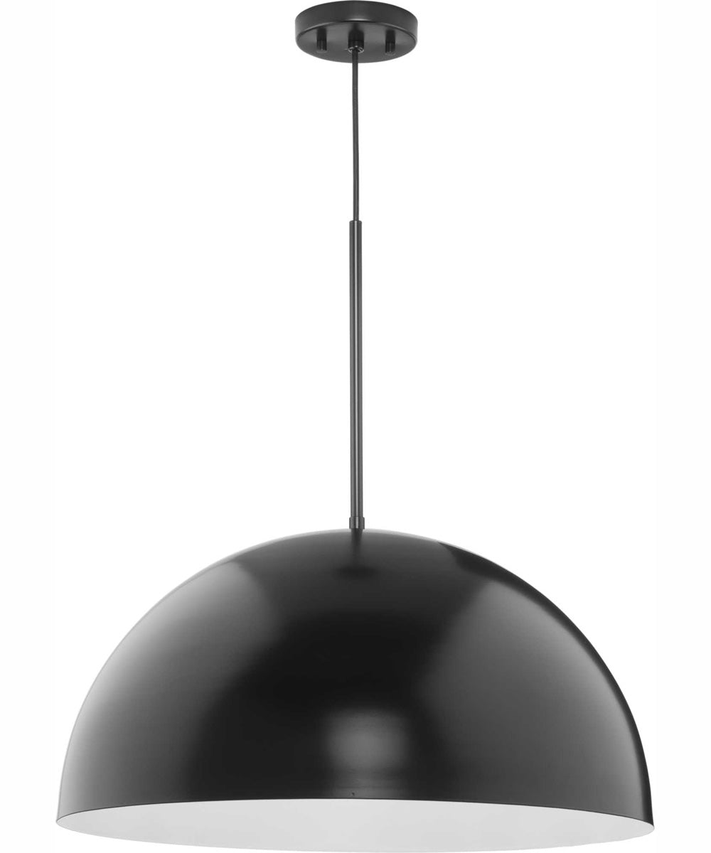 Perimeter 1-Light Mid-Century Modern Pendant with metal Shade Matte Black