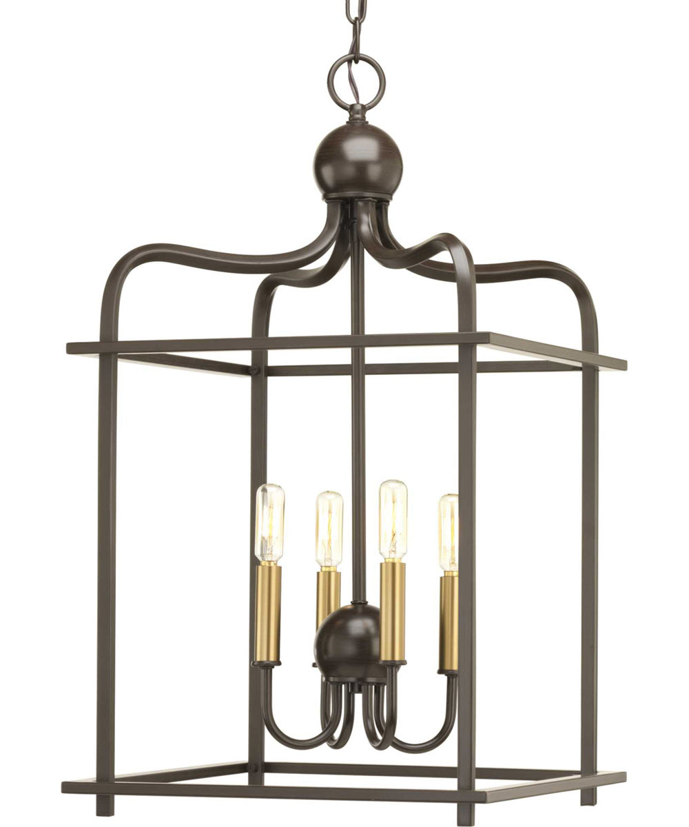 Assembly Hall 4-Light Coastal Pendant Light Antique Bronze