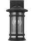 Mission Hills 1-Light Outdoor Wall Mount Rain or Shine - Black with Antiqued Seeded Glass