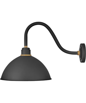 1-Light Medium Gooseneck Outdoor Barn Light in Textured Black