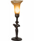 15" High Amber Tiffany Pond Lily Nouveau Lady Accent Lamp