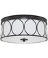 Rylann 3-Light Flush Mount In Matte Black With White Fabric Shade And Diffuser