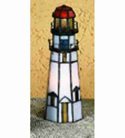 9"H Marble Head Lighthouse Accent Lamp
