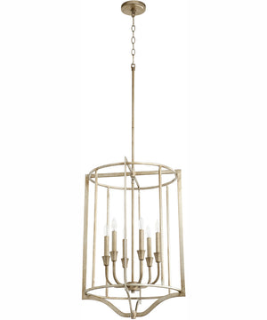 Marquee 6-light Pendant Aged Silver Leaf