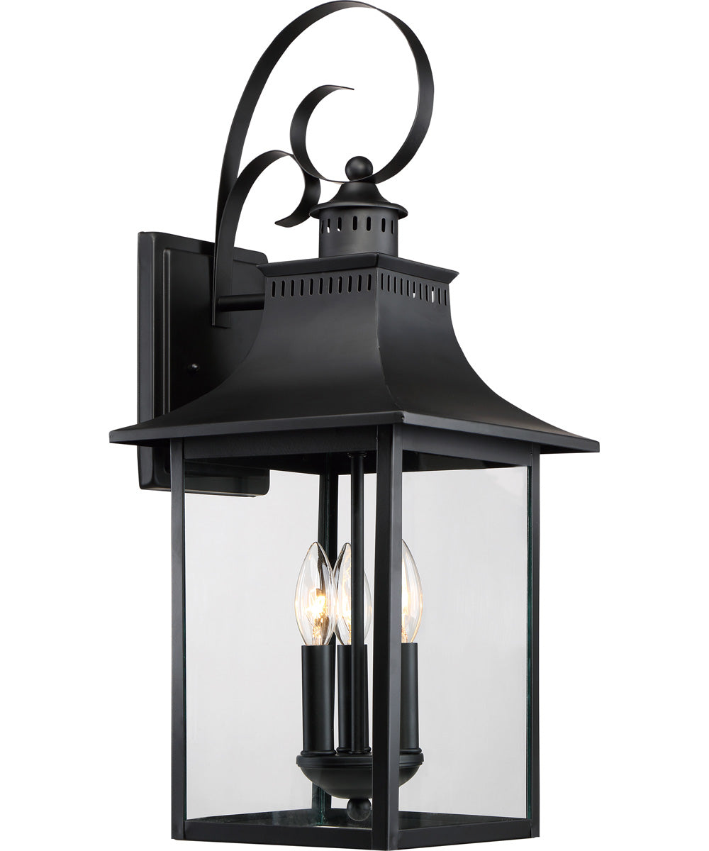 Chancellor Large 3-light Outdoor Wall Light Mystic Black