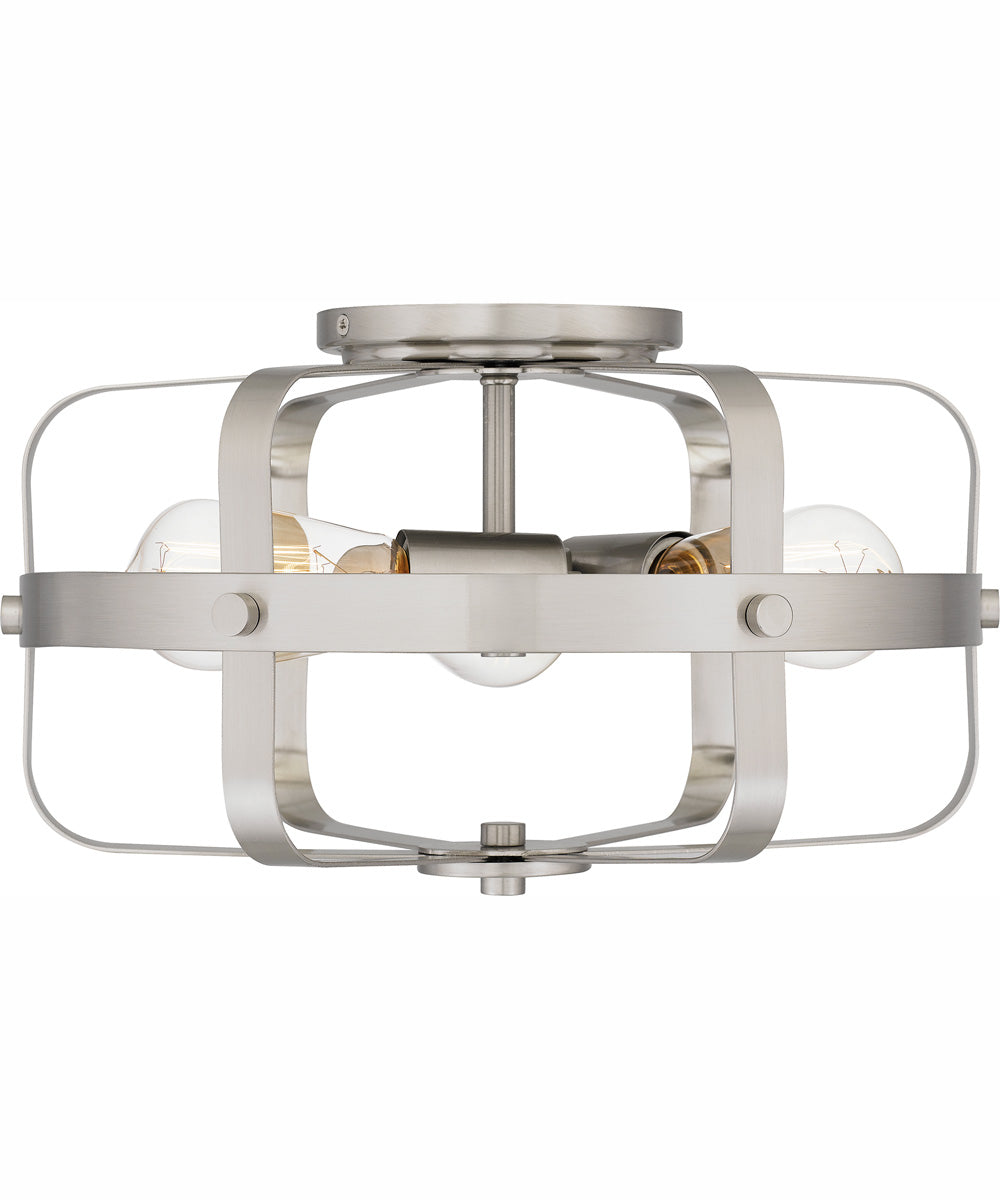 Quoizel Flush Mount Medium 3-light Flush Mount Brushed Nickel