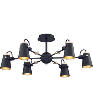 Edward 6-Light  Ceiling Lamps Black/Brass