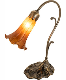 15" High Amber Tiffany Pond Lily Accent Lamp