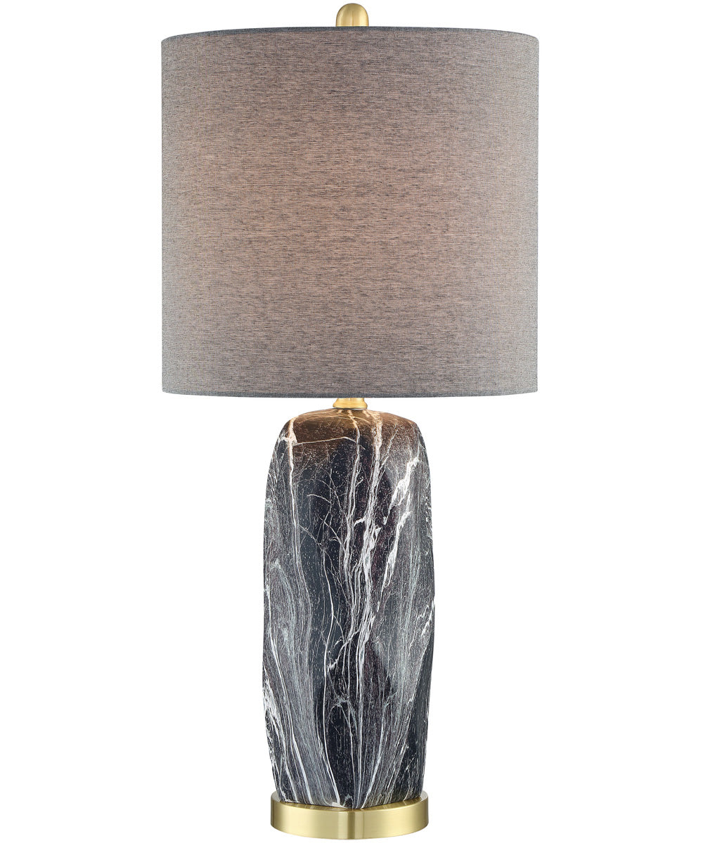 Coliseo 1-Light Table Lamp Mixed Black Ceramichrome/ Tan Fabric Shade