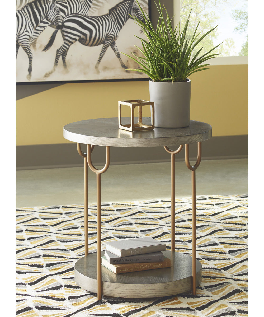 Ranoka Round End Table Platinum