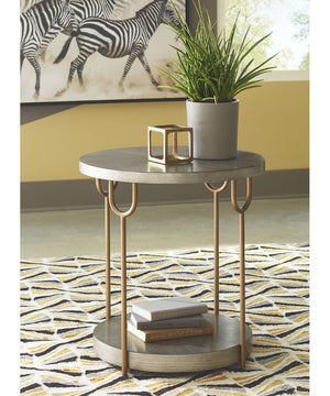 Ranoka Round End Table Platinum