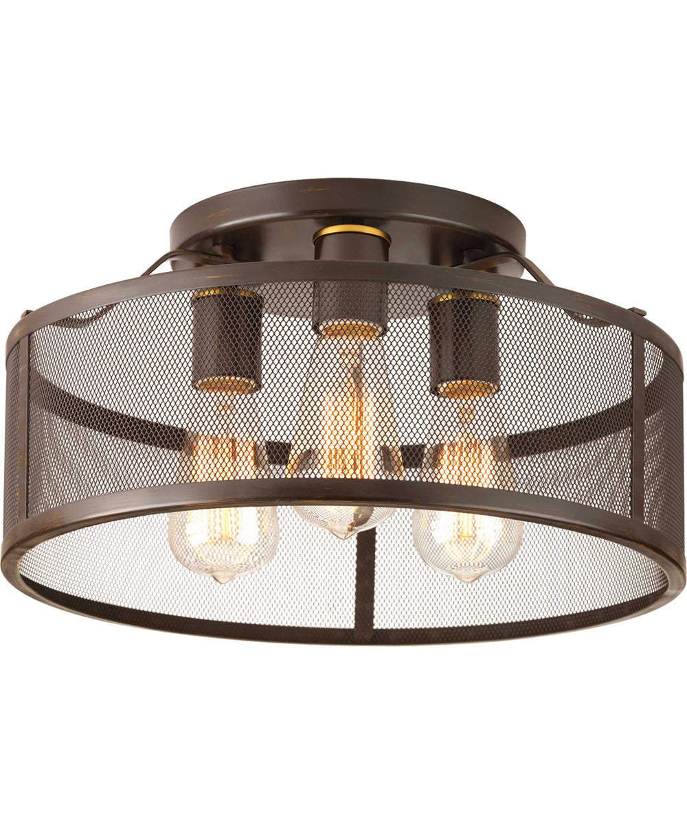 Swing 3-Light 15" Flush Mount Antique Bronze