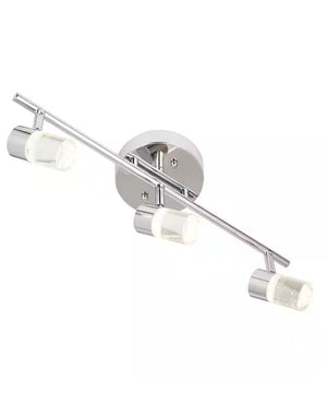 Catalina 19"W 3-Light LED Track Bar Light Fixture Brushed Nickel with Bubble Glass Shades