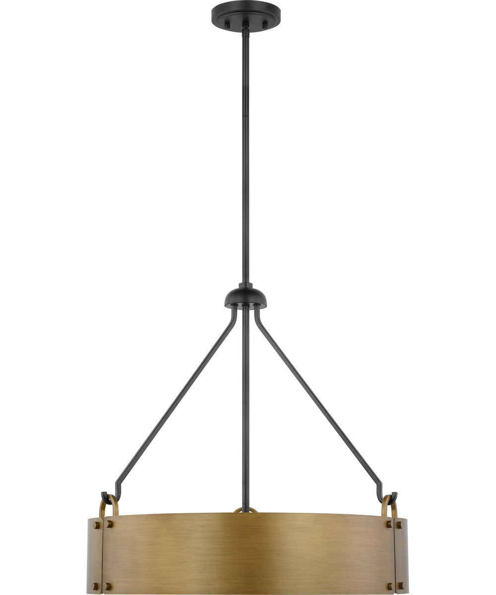 Halter 4-Light Pendant Matte Black / Natural Brass