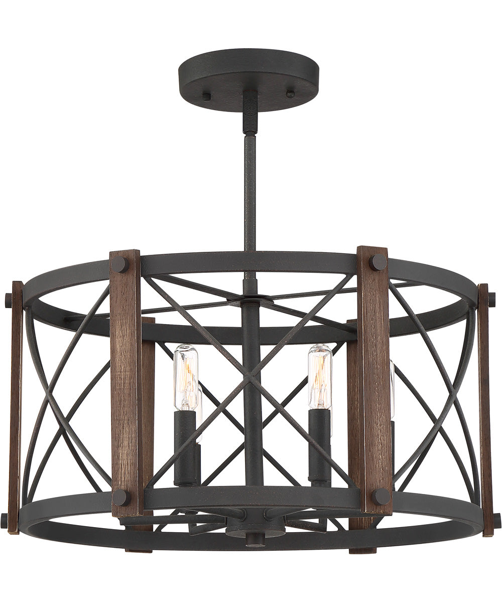 Baron 6-light Semi Flush Mount Marcado Black